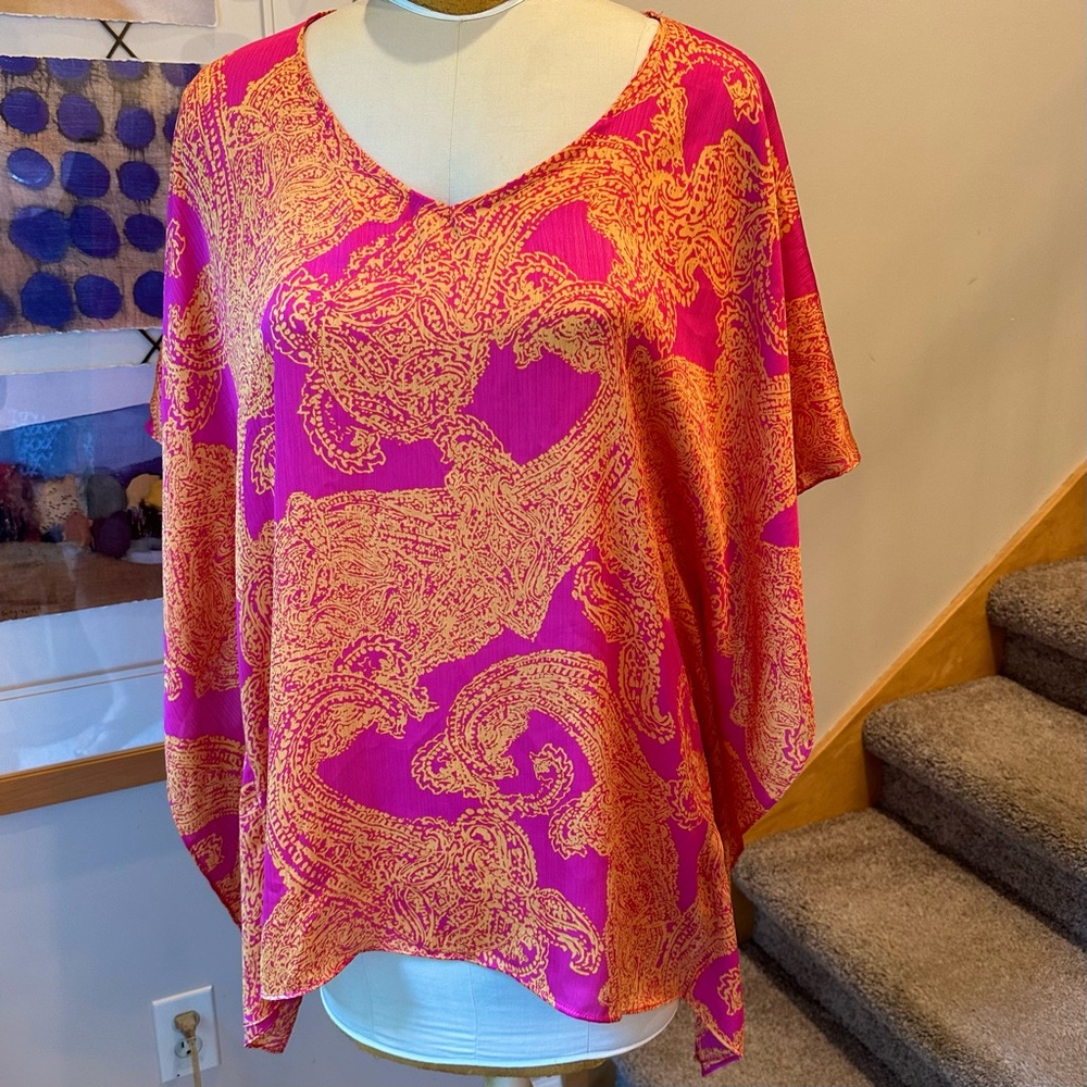 Chico’s Paisley Poncho Blouse
